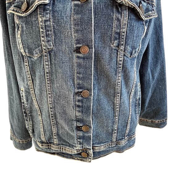 Old Navy Jean Jacket Custom Embellished Size XXL Heavy Beading Applique - Picture 3 of 9